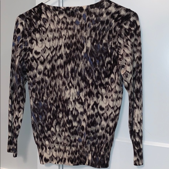 JCrew animal print 3/4 sleeve Marino wool cardigan - Picture 6 of 6
